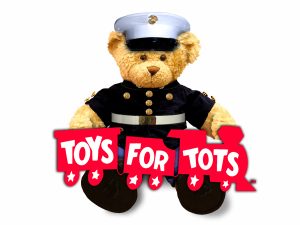 Toys for tots drop off site at the Butler Library